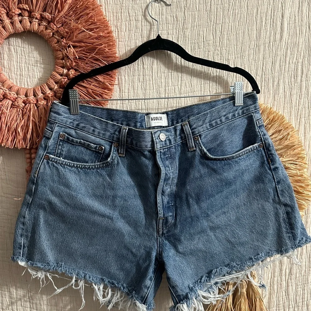 AGOLDE Women's Blue Denim Shorts Sz 32
